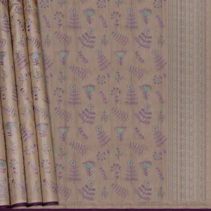 Handwoven Cream Tussar Silk Saree - 2574N030047DSC