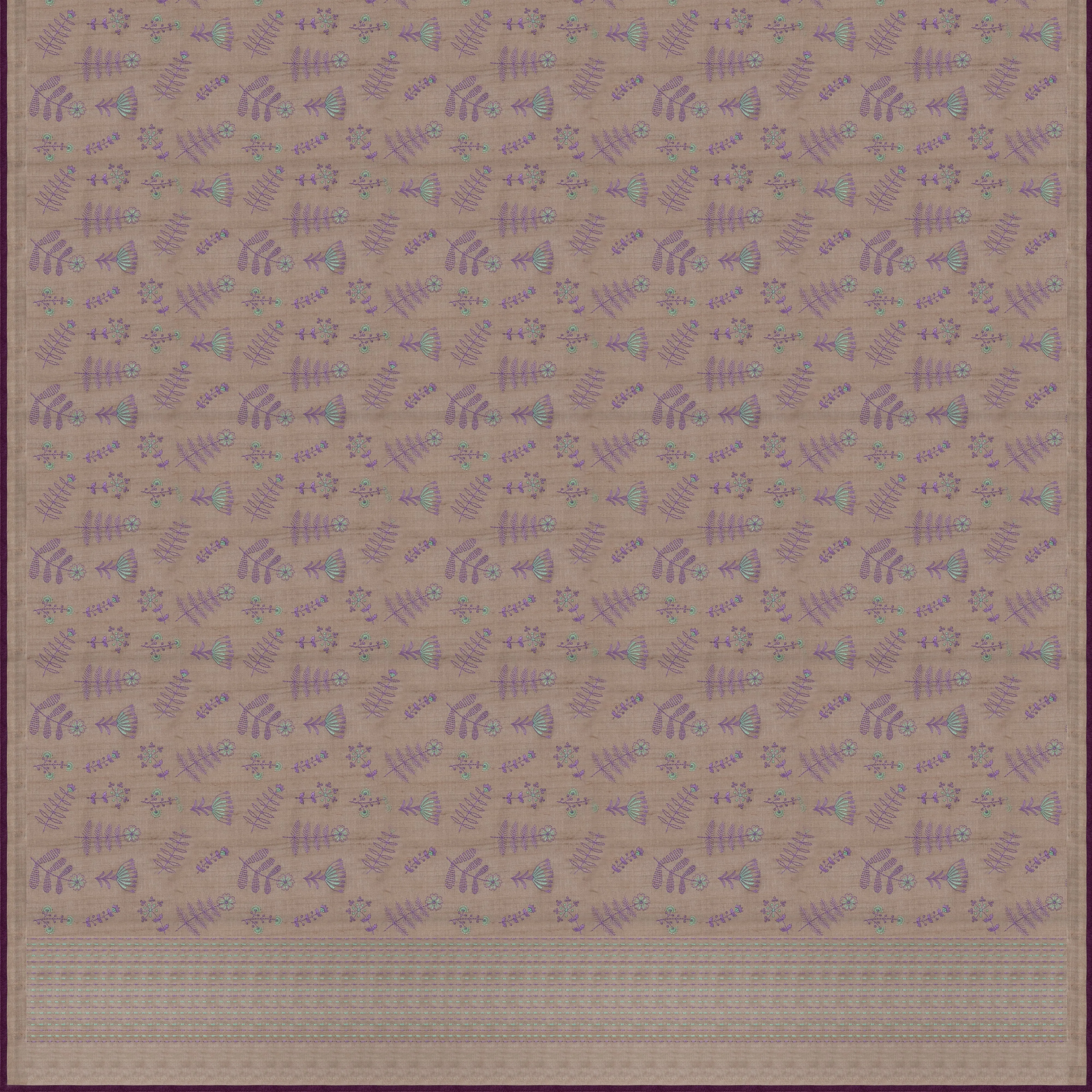 Handwoven Cream Tussar Silk Saree - 2574N030047DSC
