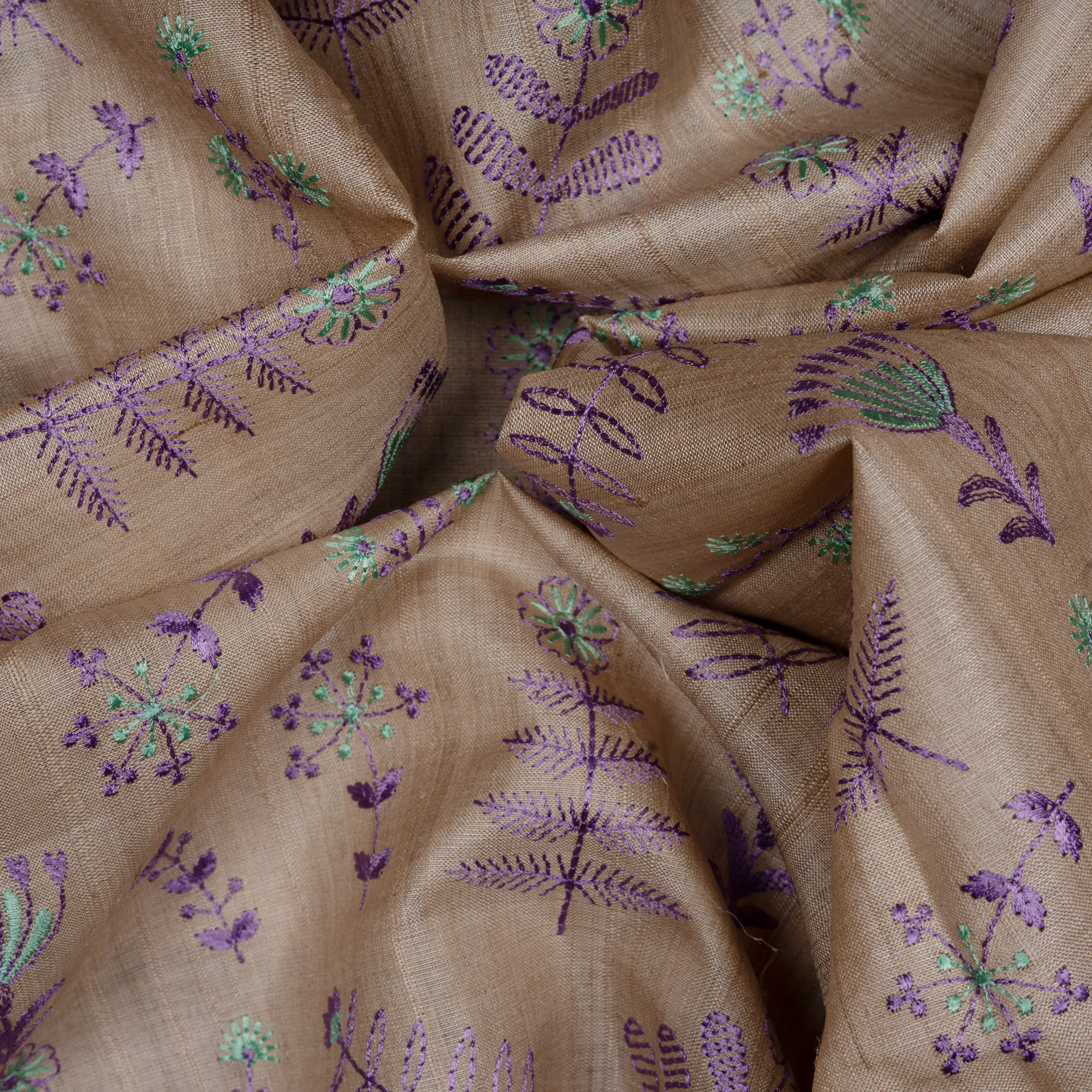 Handwoven Cream Tussar Silk Saree - 2574N030047DSC