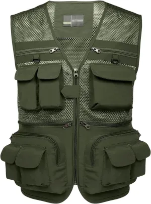 Hbufnha Fishing Vest Outdoor Work Vests Unisex Hunting Travel Photography Safari Multi Pockets