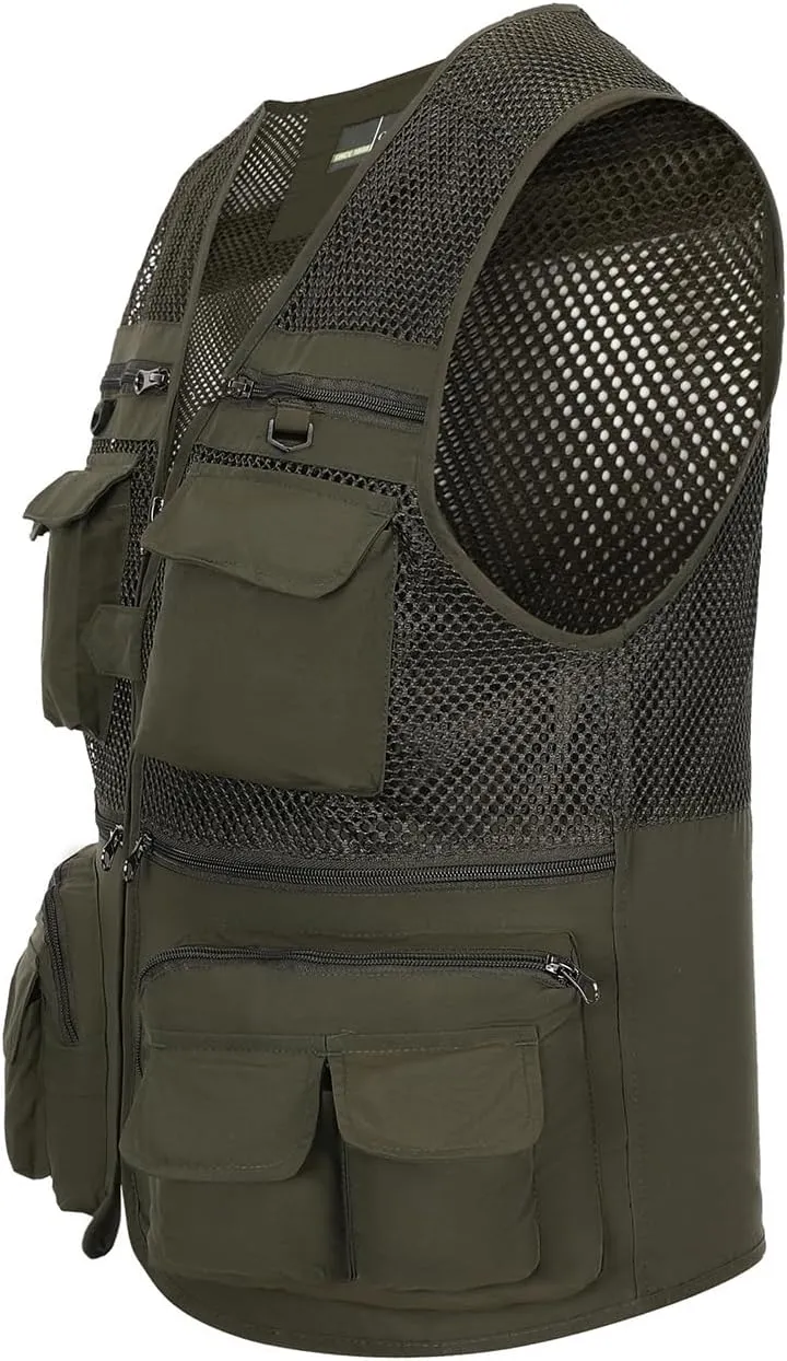 Hbufnha Fishing Vest Outdoor Work Vests Unisex Hunting Travel Photography Safari Multi Pockets