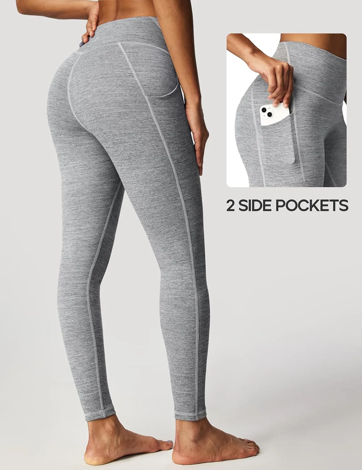 Heathyoga Buttery Soft Leggings with Pockets for Women High Waisted Leggings for Women Tummy Control Yoga Pants 25"/28"
