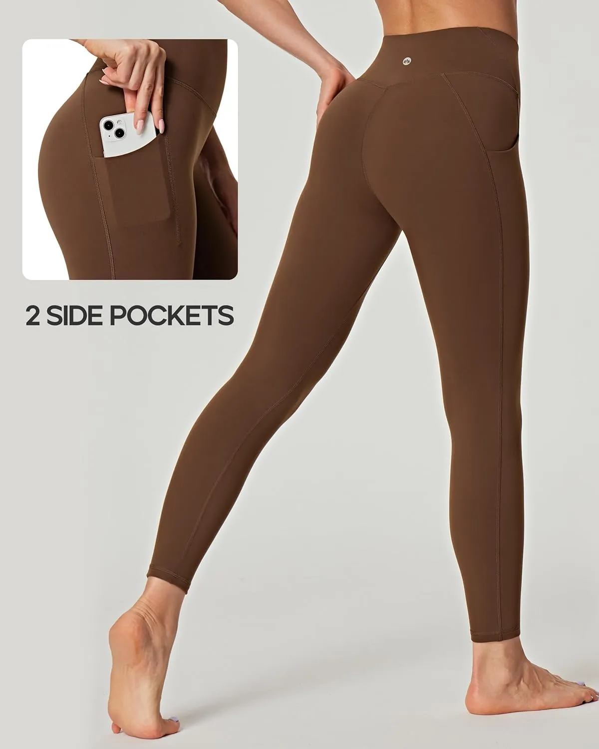 Heathyoga Buttery Soft Leggings with Pockets for Women High Waisted Leggings for Women Tummy Control Yoga Pants 25"/28"