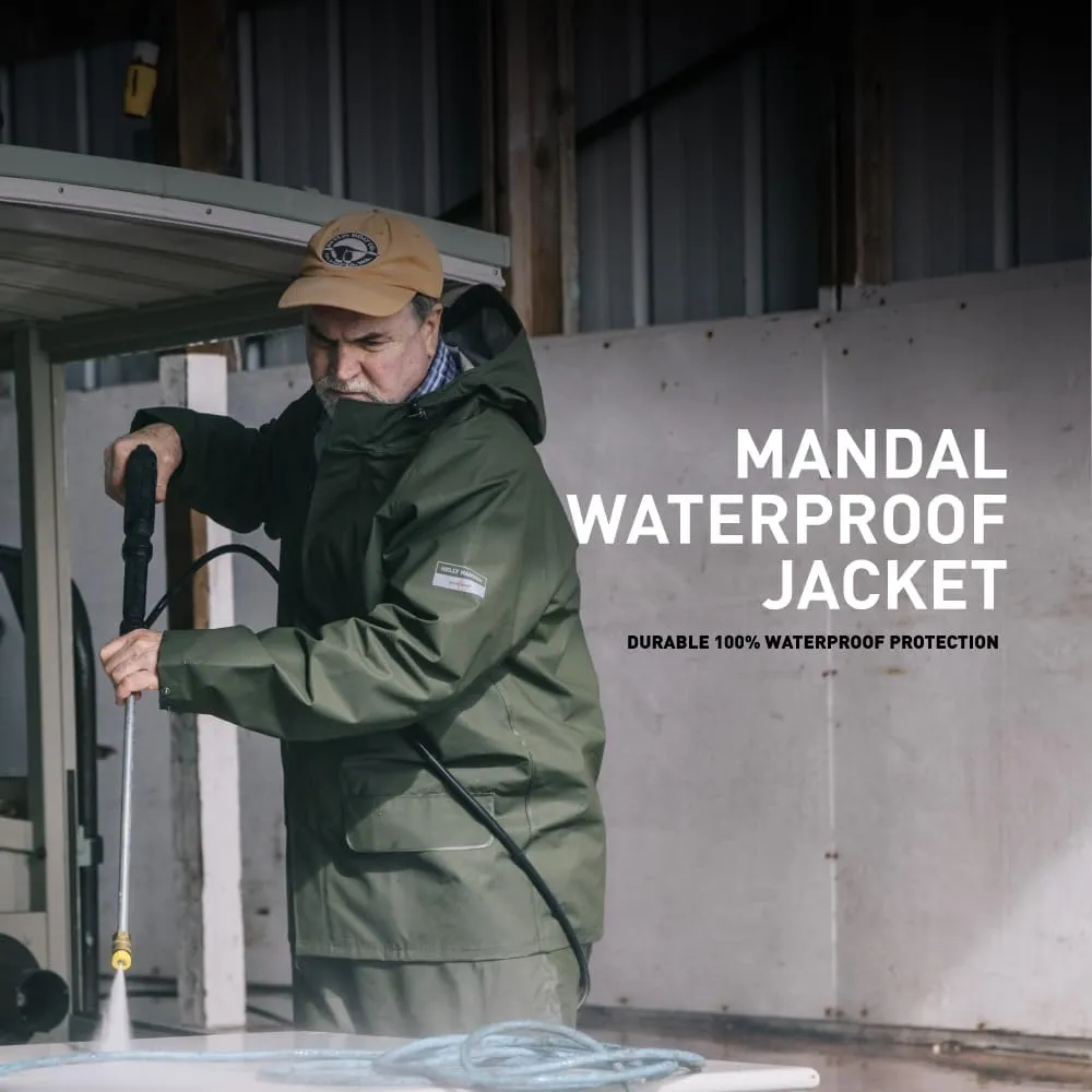 Helly-Hansen Workwear Mandal Adjustable Waterproof Jackets for Men - Heavy Duty Comfortable PVC-Coated Protective Rain Coat