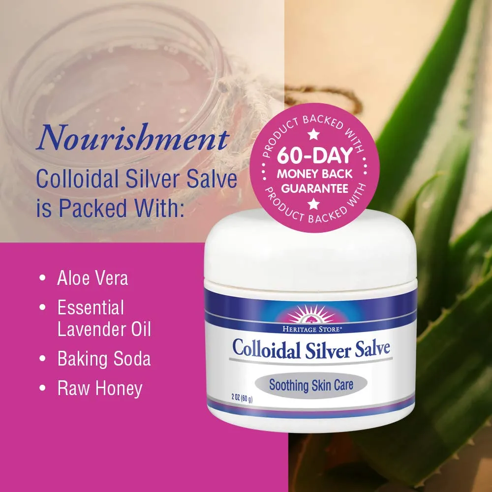 Heritage Store Body Gel Salve, Colloidal Silver, 2 Ounce