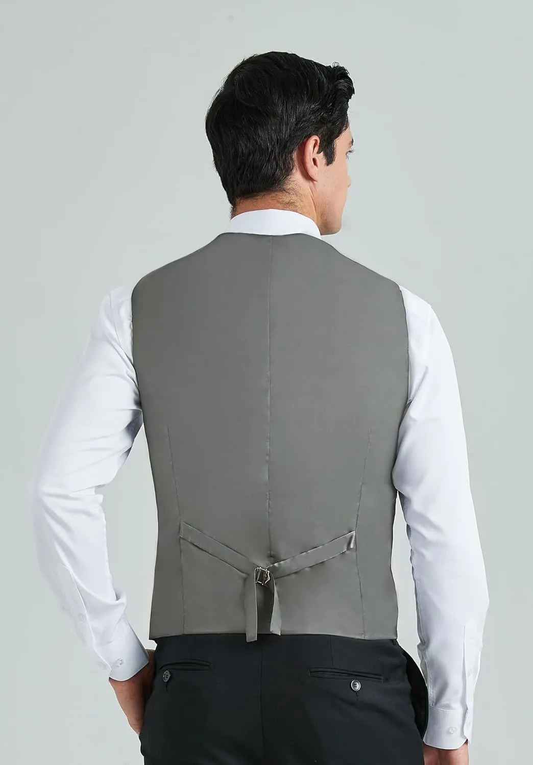 HISDERN Mens Suit Vest Business Formal Dress Vests for Men Solid Color Casual Wedding Tuxedo Party Waistcoat