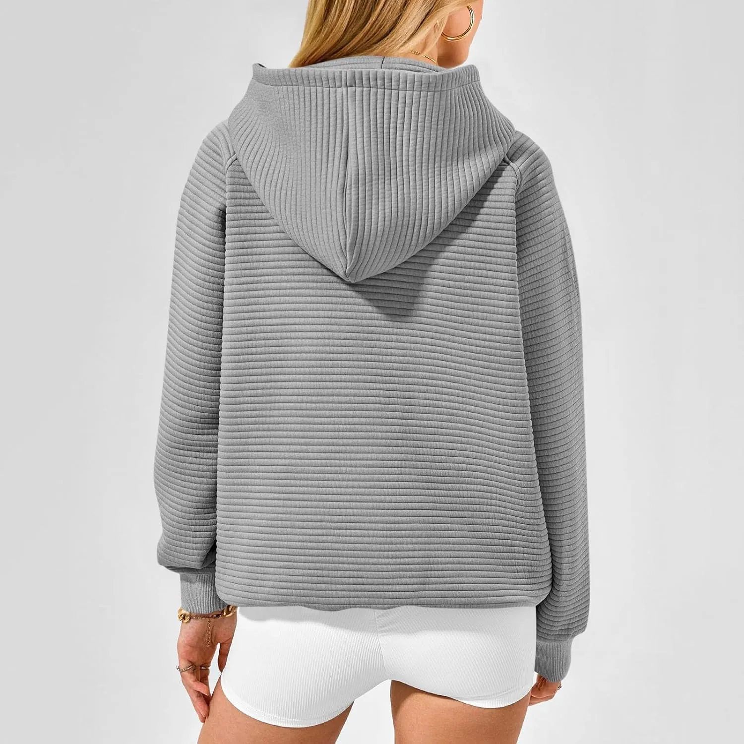 Hoodies for Women Loose Fleece Raglan Long Sleeve Hooded Sweatshirts Casual Comfy Jacquard Pullover with Pockets