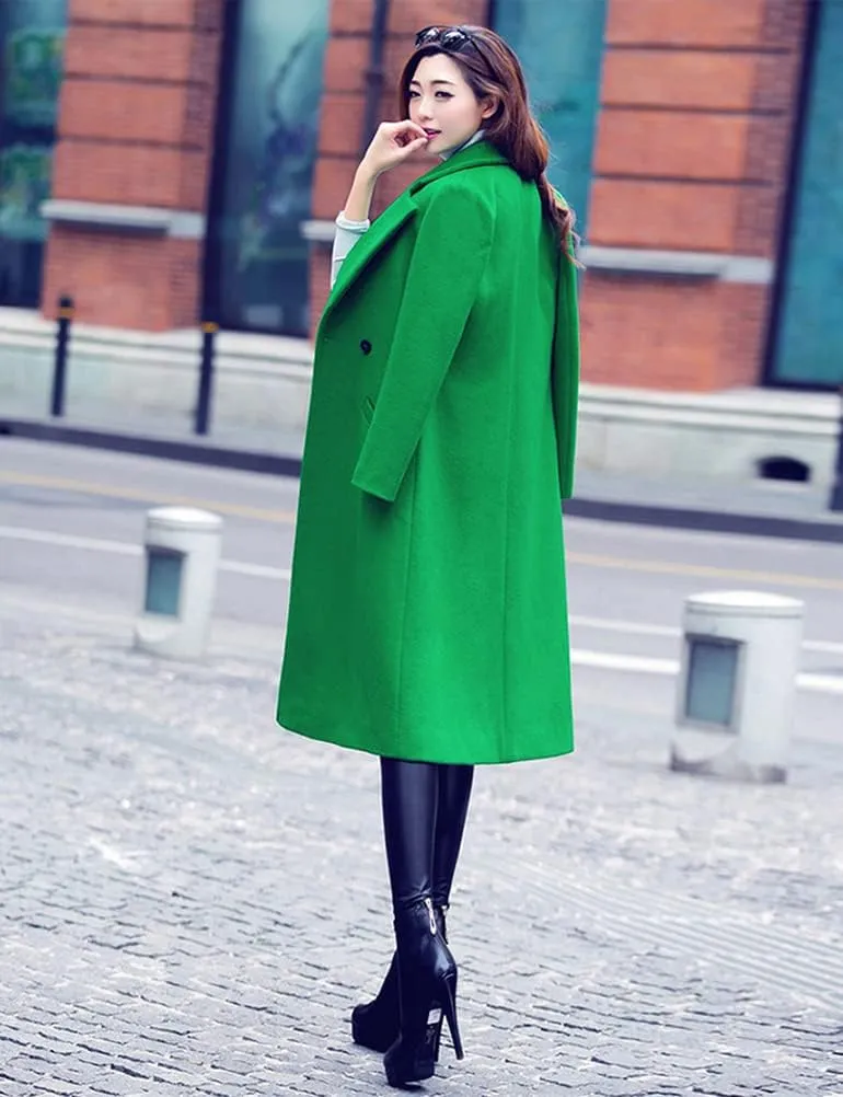 IDEALSANXUN Long Wool Coats for Women Fall Winter Coats Wool Jacket Peacoat