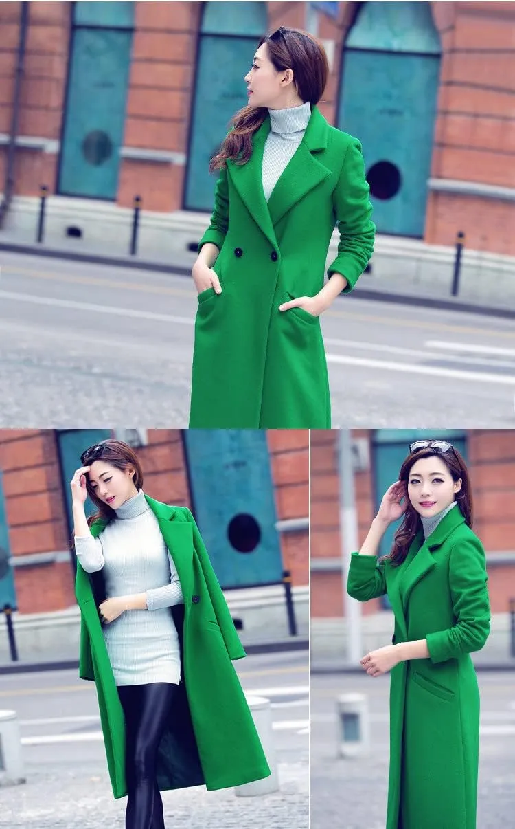IDEALSANXUN Long Wool Coats for Women Fall Winter Coats Wool Jacket Peacoat