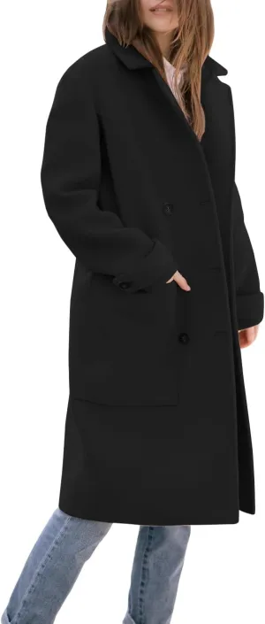 IDEALSANXUN Womens Fall Winter Wool Coats Double Breasted Trench Coats Peacoat
