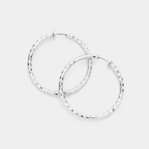 iLLASPARKZ 1.75 Inch Metal Hoop Clip On Earrings