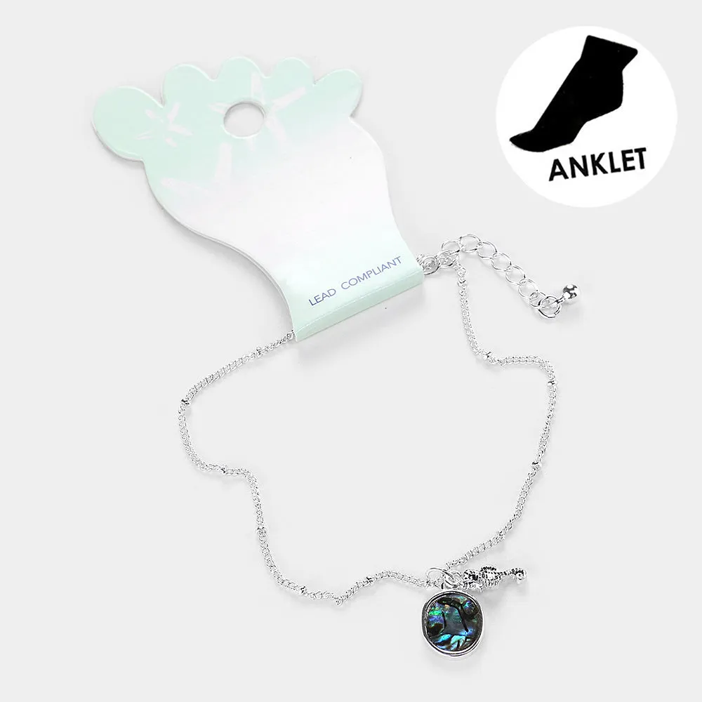 iLLASPARKZ Abalone Metal Seahorse Anklet