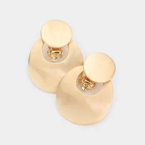 iLLASPARKZ Abstract Circle Metal Clip On Earrings