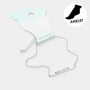 iLLASPARKZ BELIEVE Metal Bar Anklet