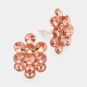 iLLASPARKZ Bubble Stone Cluster Clip On Evening Earrings
