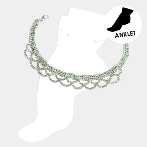 iLLASPARKZ Draped Rhinestone Evening Anklet