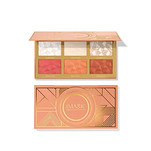 Imagic PROfessional Cosmetics 6 COLOR HIGHLIGHT,BLUSH AND CONTOUR PALETTE 24.g