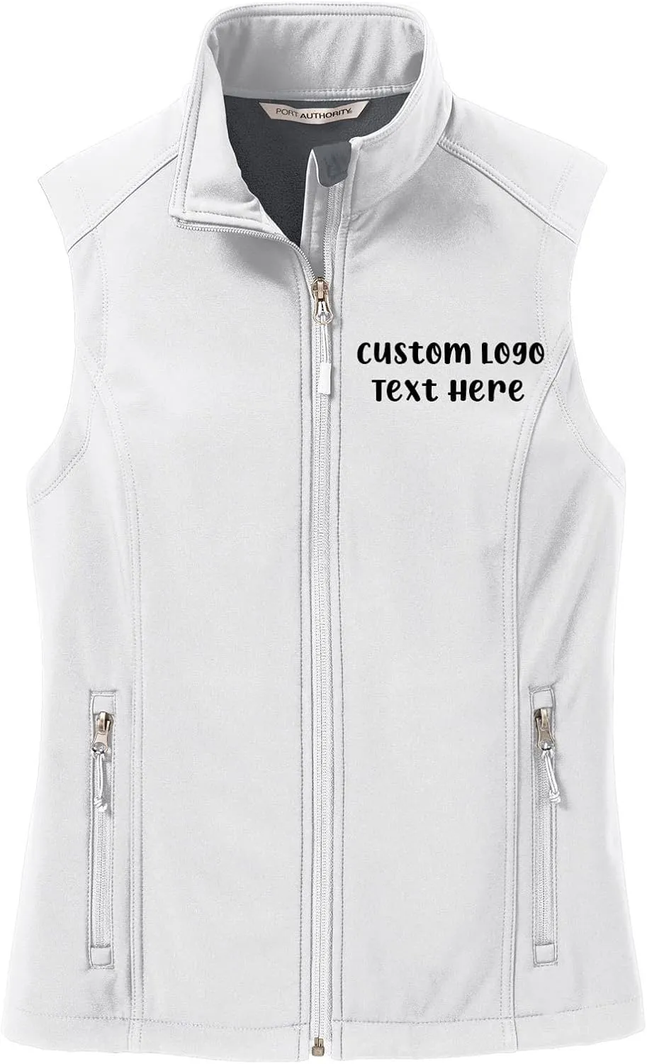 INK STITCH Ladies Custom Embroidery Design Your Own Logo Text Soft Shell Vests