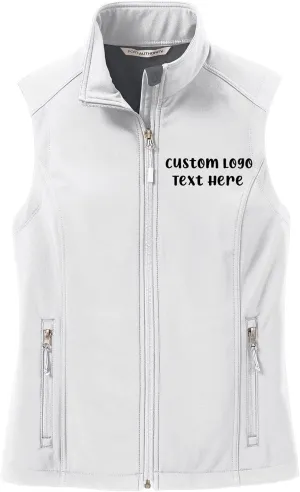 INK STITCH Ladies Custom Embroidery Design Your Own Logo Text Soft Shell Vests