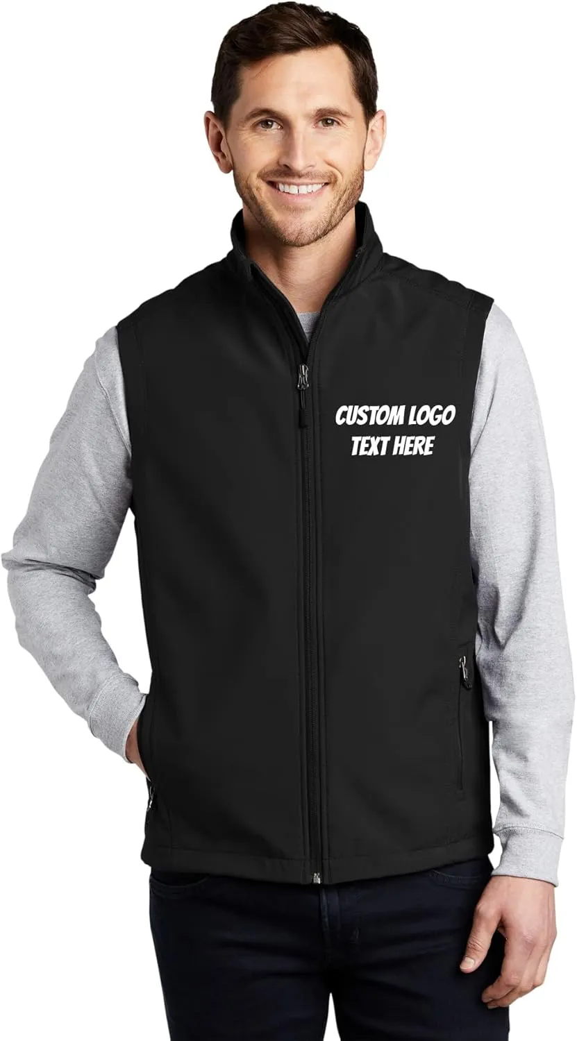 INK STITCH Men Custom Embroidery Design Your Own Logo Text Soft Shell Vests