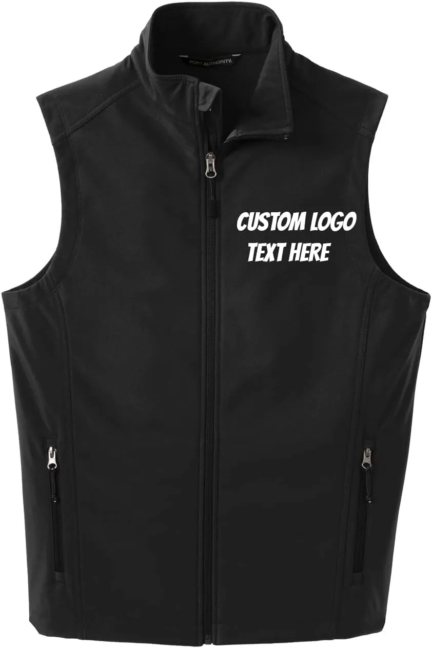 INK STITCH Men Custom Embroidery Design Your Own Logo Text Soft Shell Vests