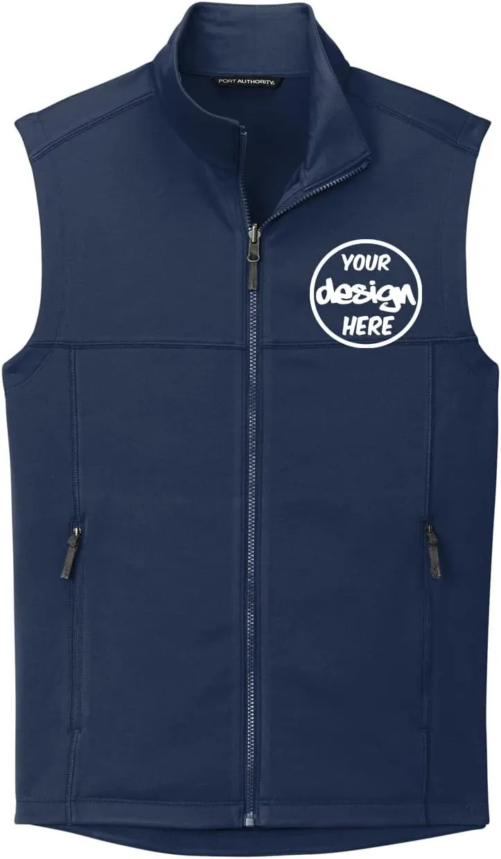 INK STITCH Men F906 Custom Personalized Embroidery Logo Texts Collective Smooth Fleece Vests