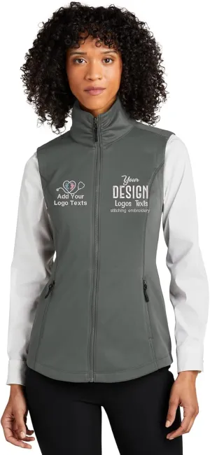 INK STITCH Women L906 Custom Personalized Embroidery Logo Texts Collective Smooth Fleece Vests