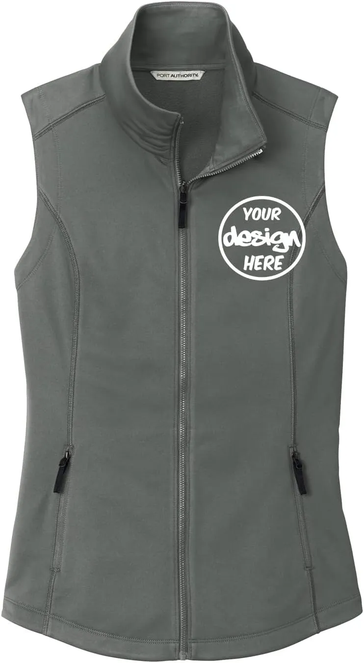 INK STITCH Women L906 Custom Personalized Embroidery Logo Texts Collective Smooth Fleece Vests