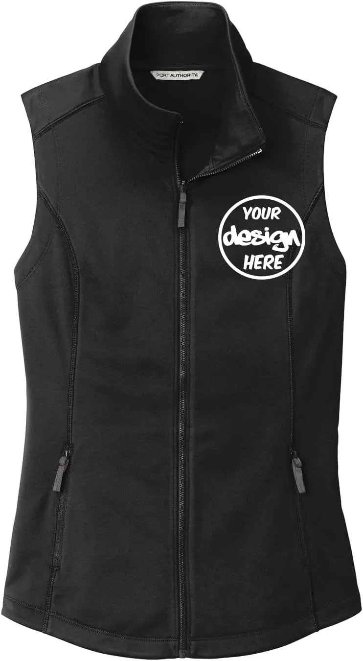 INK STITCH Women L906 Custom Personalized Embroidery Logo Texts Collective Smooth Fleece Vests