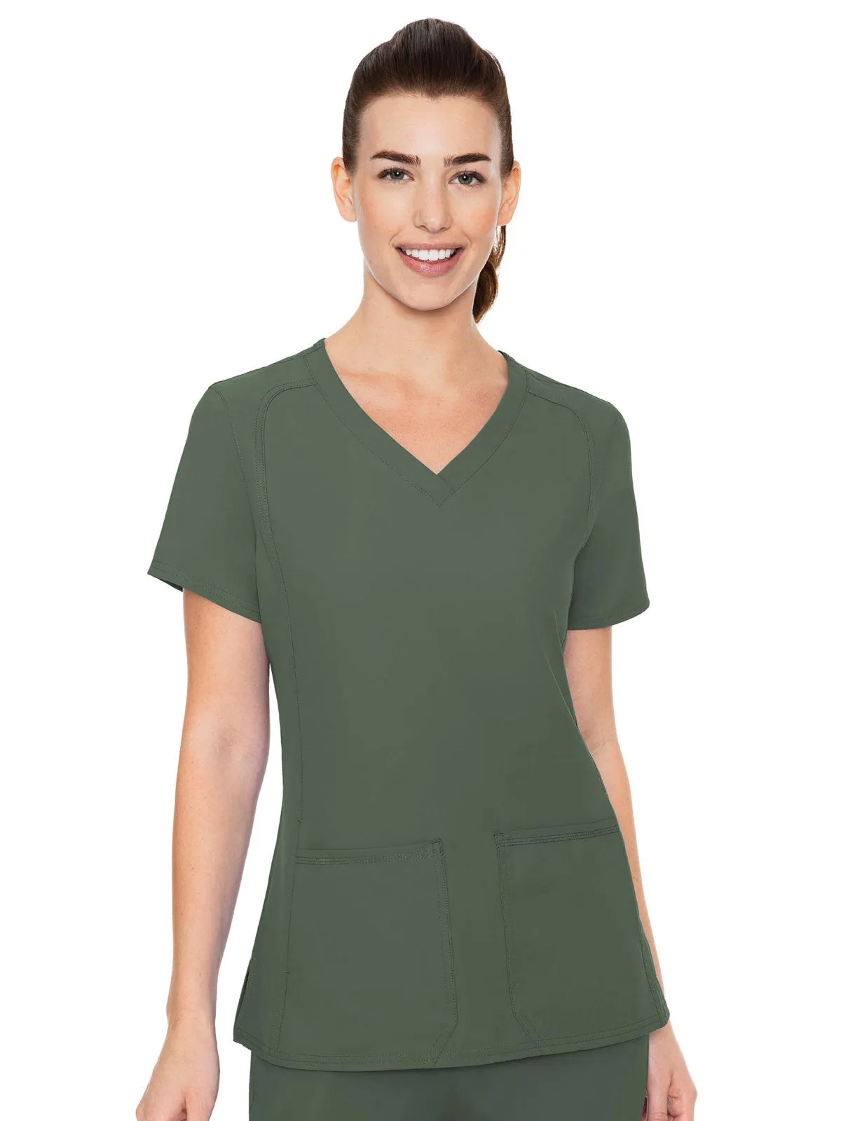 Insight - Women's Doubled Pocket Solid Scrub Top