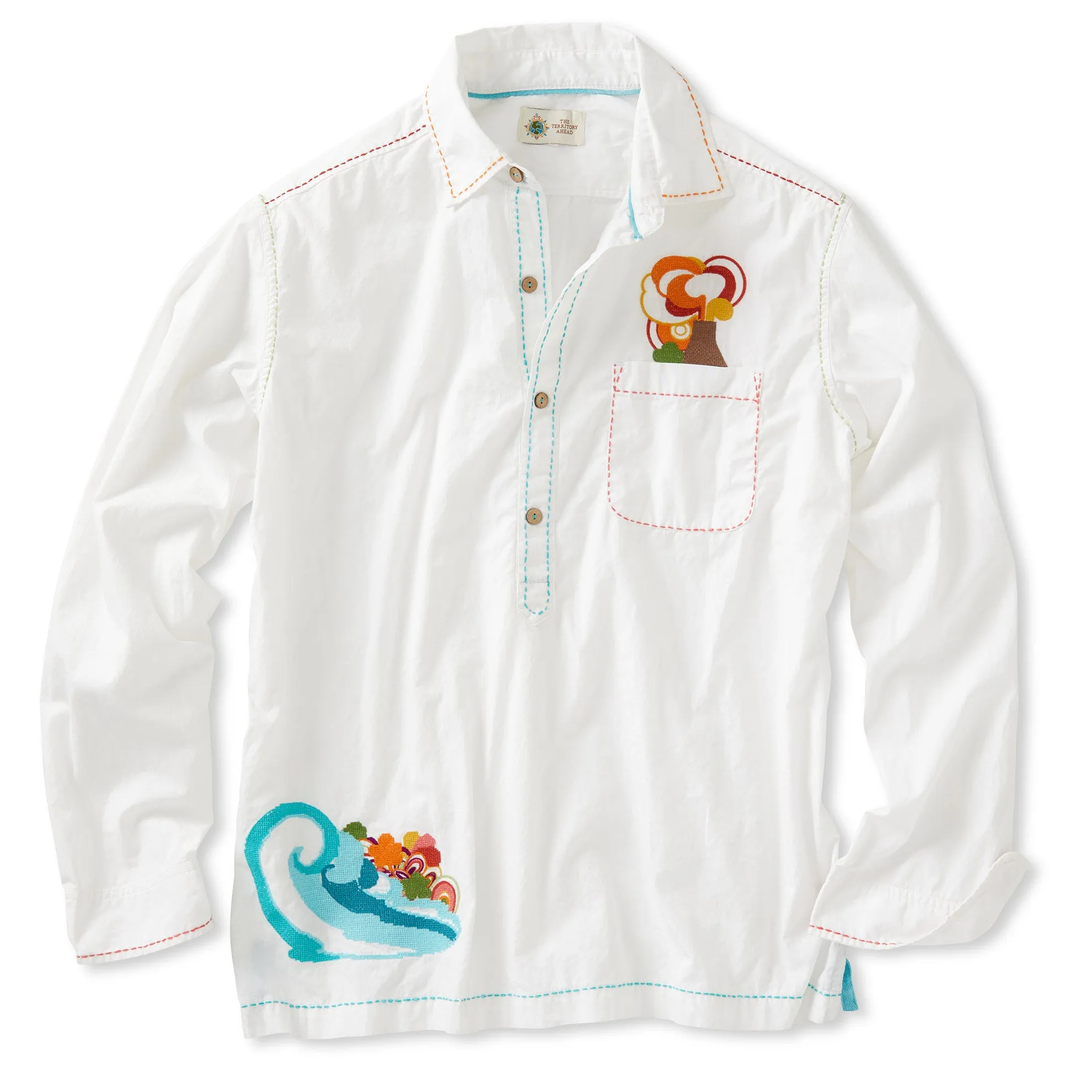Island Of The Mind Embroidered Popover