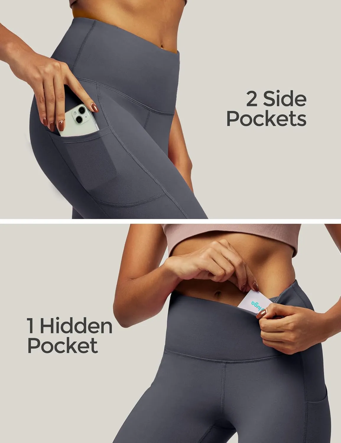 IUGA High Waist Yoga Pants with Pockets, Leggings for Women Tummy Control, Workout Leggings for Women 4 Way Stretch