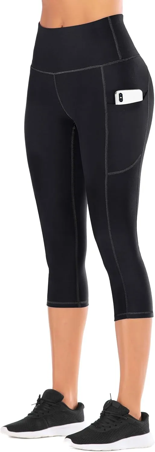 IUGA High Waisted Yoga Pants for Women with Pockets Capri Leggings for Women Workout Leggings for Women Yoga Capris