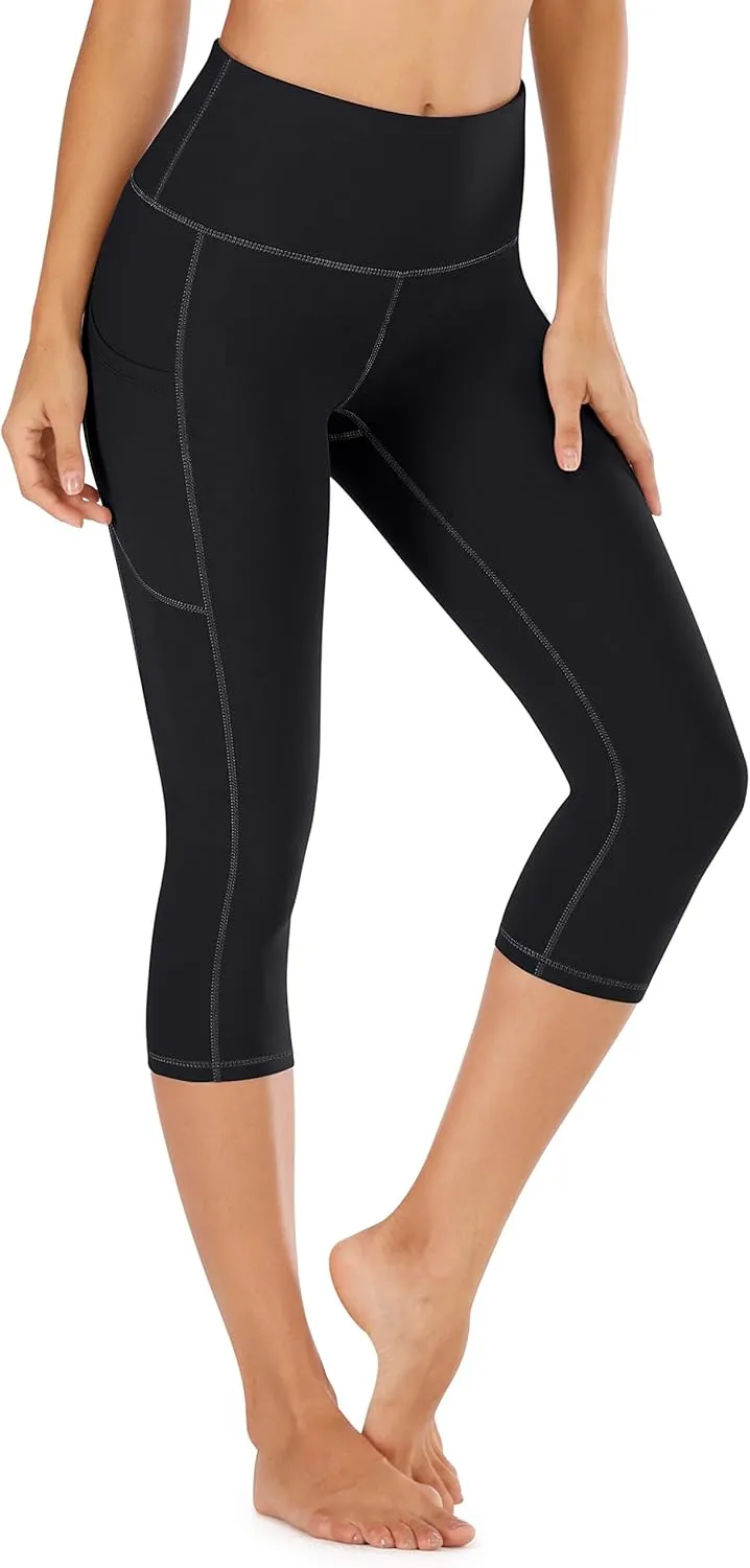 IUGA High Waisted Yoga Pants for Women with Pockets Capri Leggings for Women Workout Leggings for Women Yoga Capris