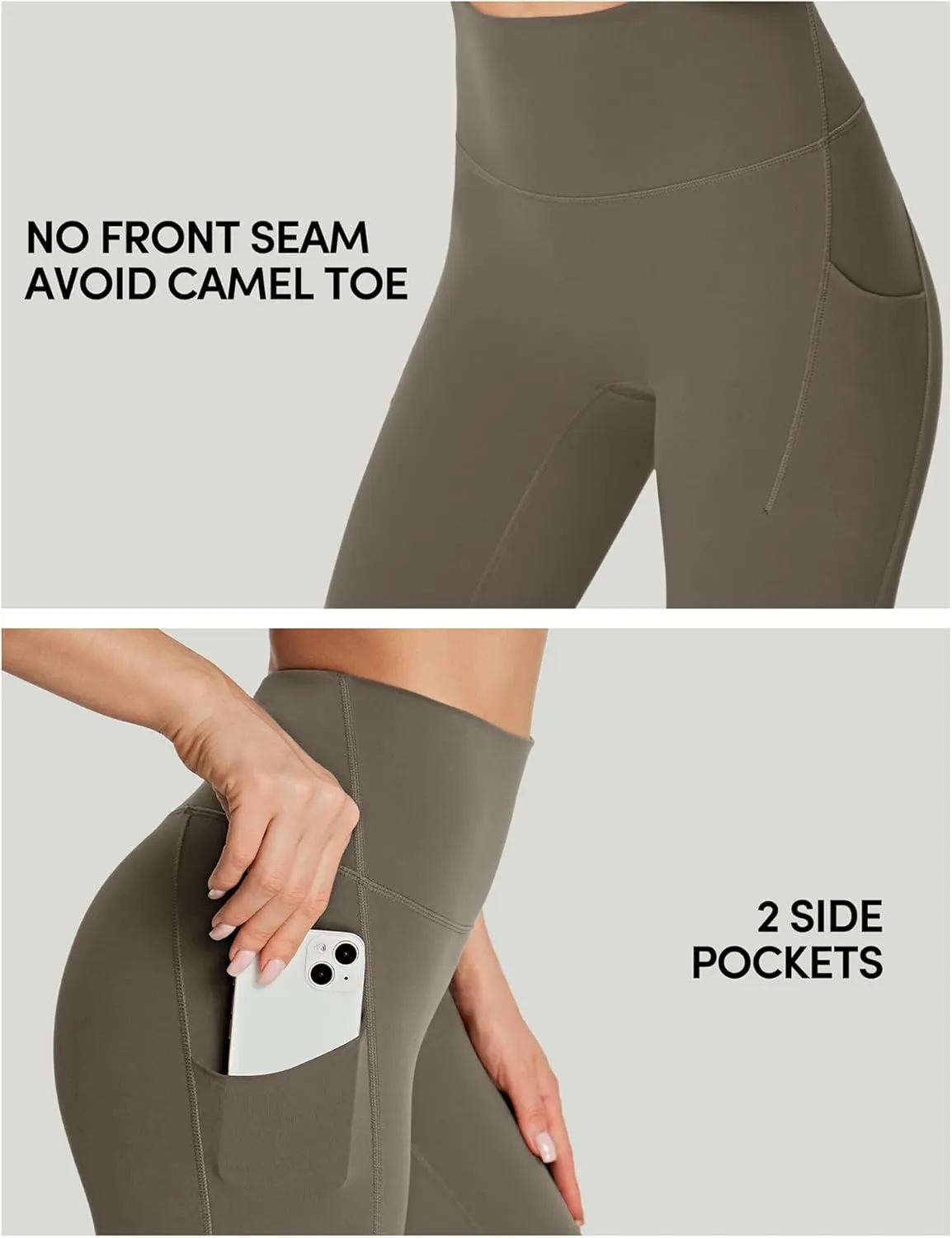 IUGA No Front Seam Leggings with Pockets for Women Buttery Soft Tummy Control Workout Leggings High Waisted Yoga Pants