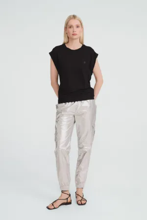 Jane Lushka Maria strech viscose logo top