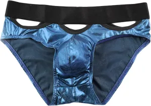 JEsilunmaMY Mens Hollow Out Boxer Briefs Shiny Leather Cutout Bulge Pouch Underwear Athletic Supporter Jockstrap Underpants