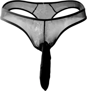 JEsilunmaMY Sexy Mesh Briefs for Men Low Rise G String Elephant Nose Underwear See Through T Back Bulge Pouch Bikini Thongs
