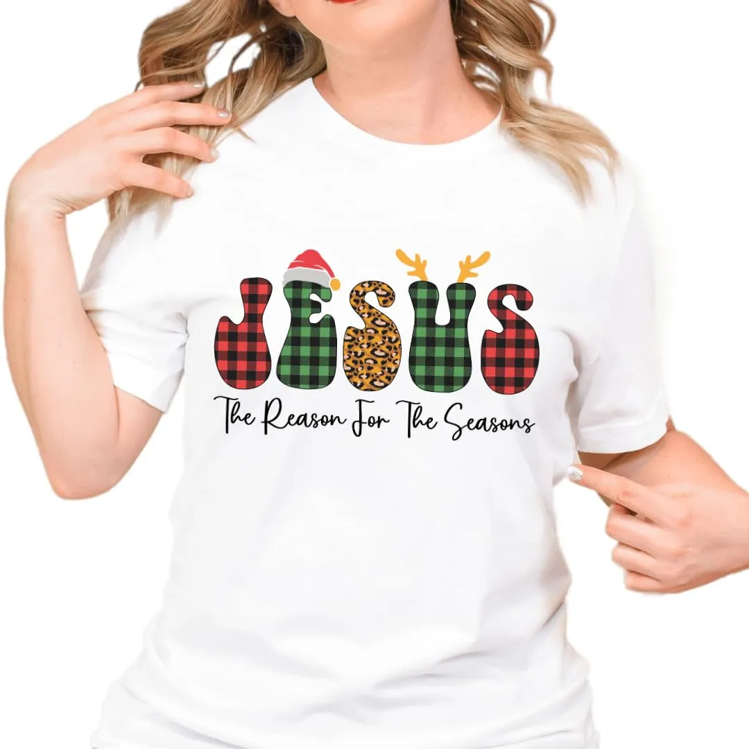 Jesus Christmas Tshirt, Christmas Tee For Women, Merry And Bright Xmas Tshirt, Christmas Tee Teens