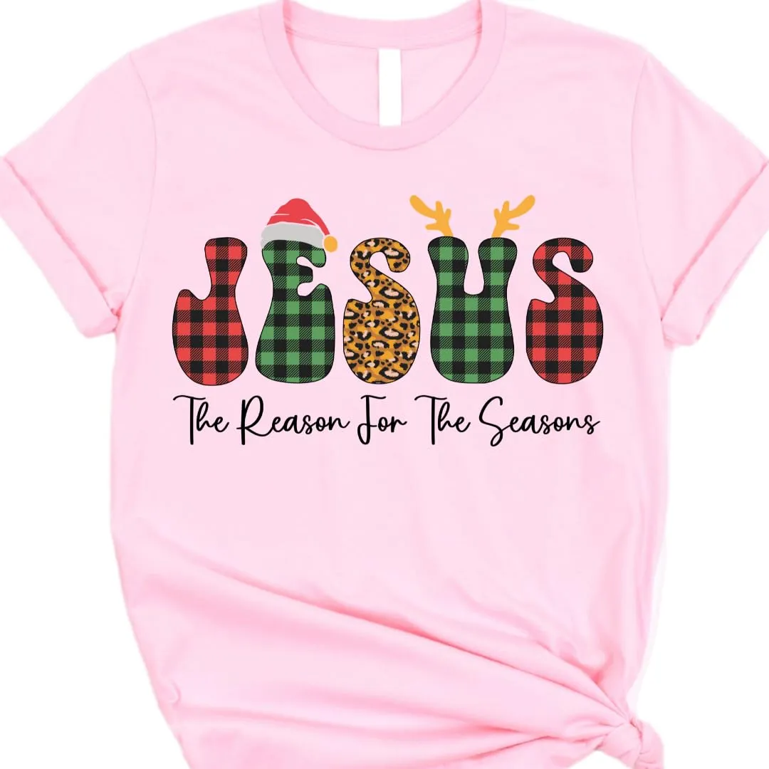 Jesus Christmas Tshirt, Christmas Tee For Women, Merry And Bright Xmas Tshirt, Christmas Tee Teens