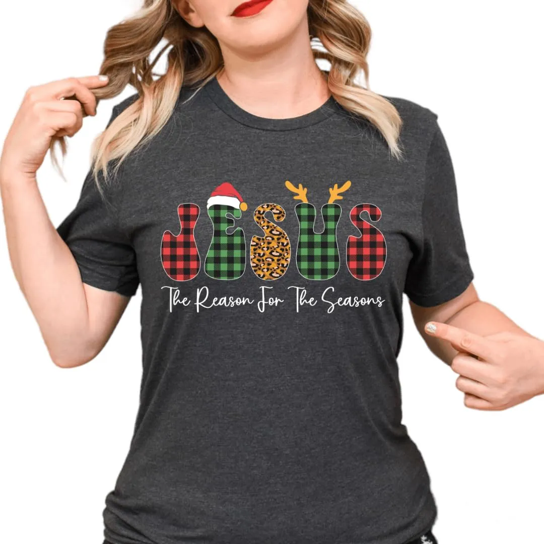 Jesus Christmas Tshirt, Christmas Tee For Women, Merry And Bright Xmas Tshirt, Christmas Tee Teens