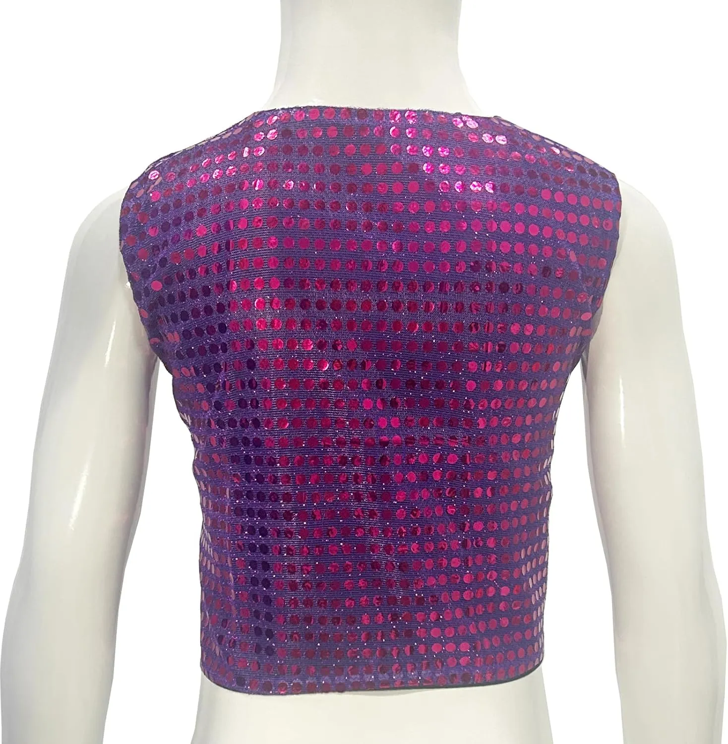 Kids Boys Girls Sequined Dance Hip Hop Performance Party Costume Vests Jacket Waistcoat