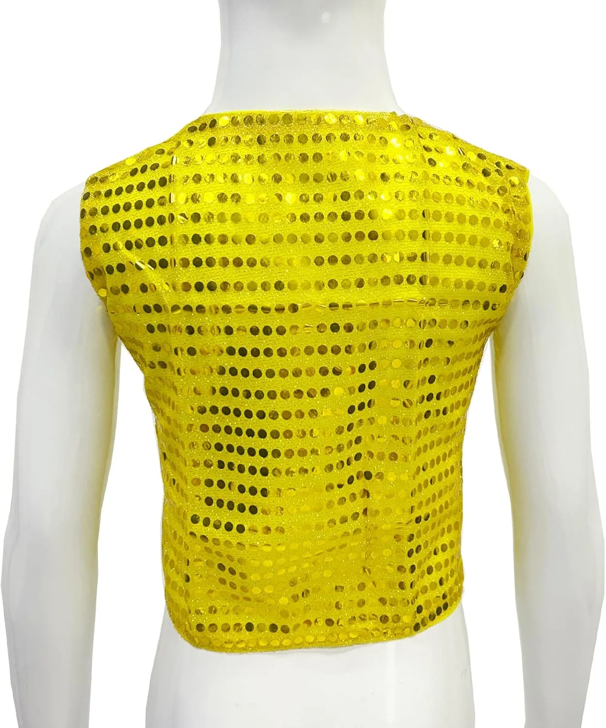 Kids Boys Girls Sequined Dance Hip Hop Performance Party Costume Vests Jacket Waistcoat