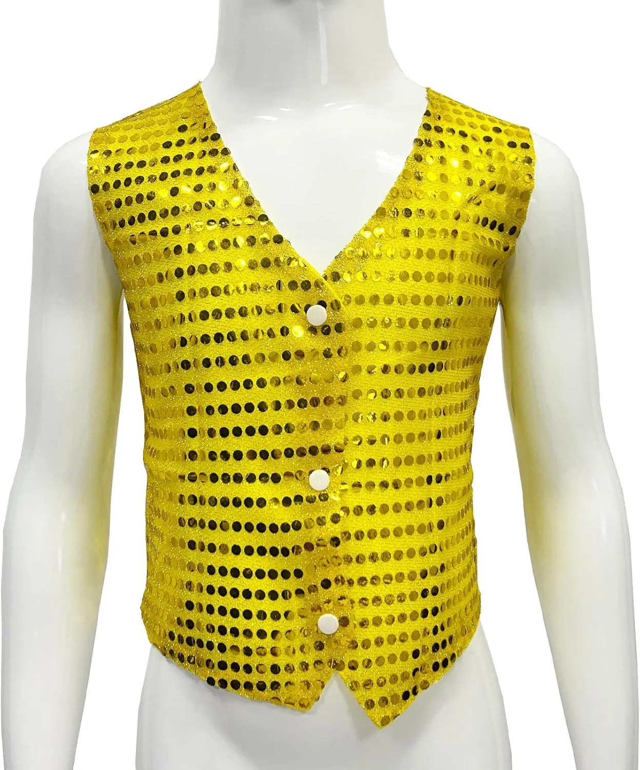 Kids Boys Girls Sequined Dance Hip Hop Performance Party Costume Vests Jacket Waistcoat