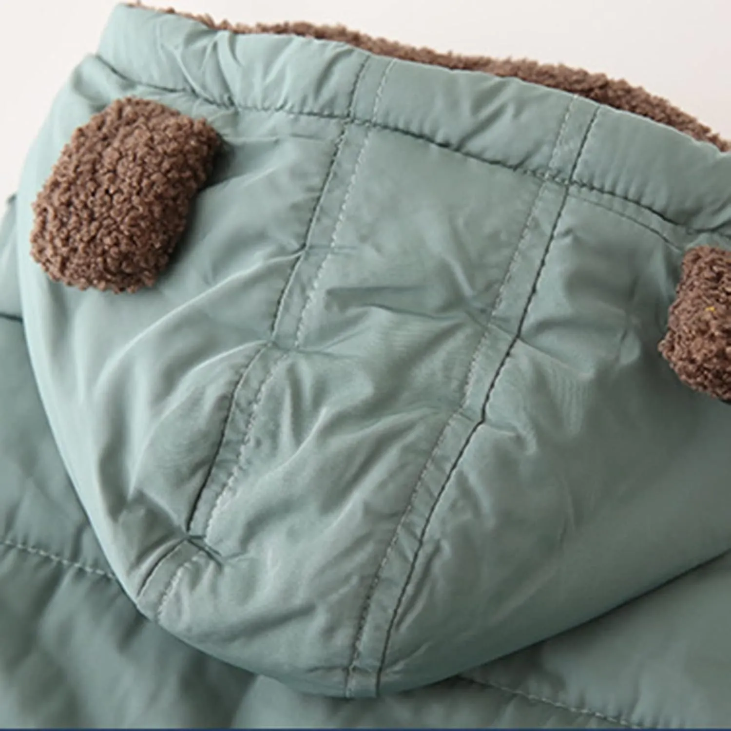 Kids Padded Coat Kids Toddler Baby Girls Boys Autumn Winter Warm Thick Ear Cotton Hooded Long Sleeve Youth Winter Coat