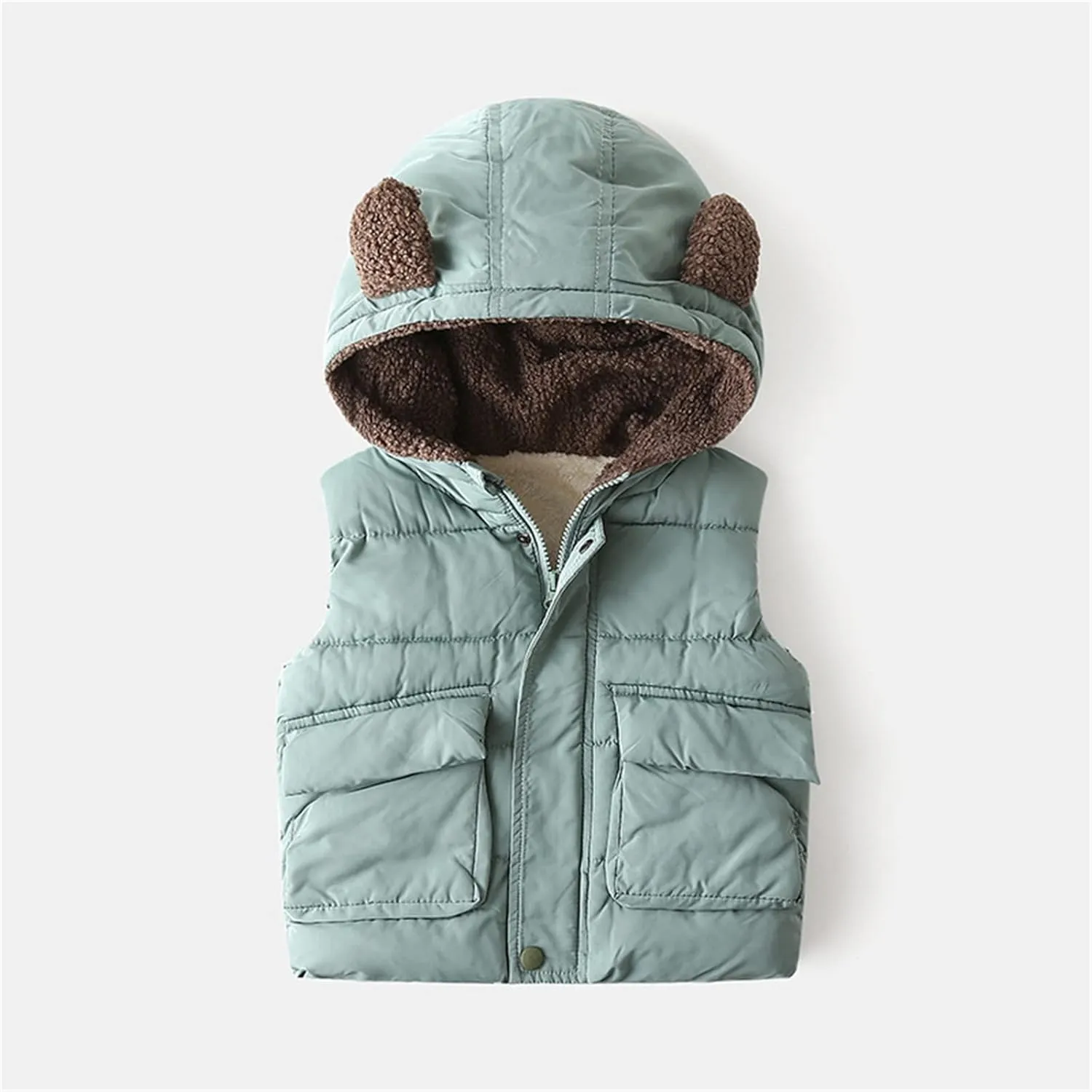 Kids Padded Coat Kids Toddler Baby Girls Boys Autumn Winter Warm Thick Ear Cotton Hooded Long Sleeve Youth Winter Coat