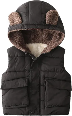 Kids Padded Coat Kids Toddler Baby Girls Boys Autumn Winter Warm Thick Ear Cotton Hooded Long Sleeve Youth Winter Coat