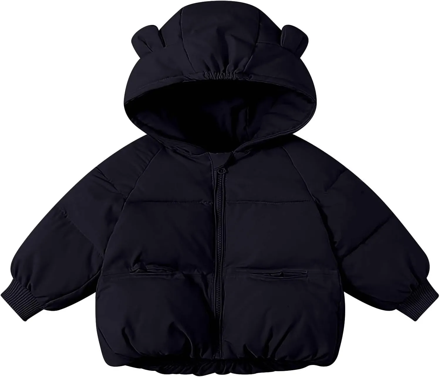 Kids Toddler Baby Girls Boys Winter Warm Thick Solid Cotton Long Sleeve Padded Jacket Coat Clothes Kid's Wear