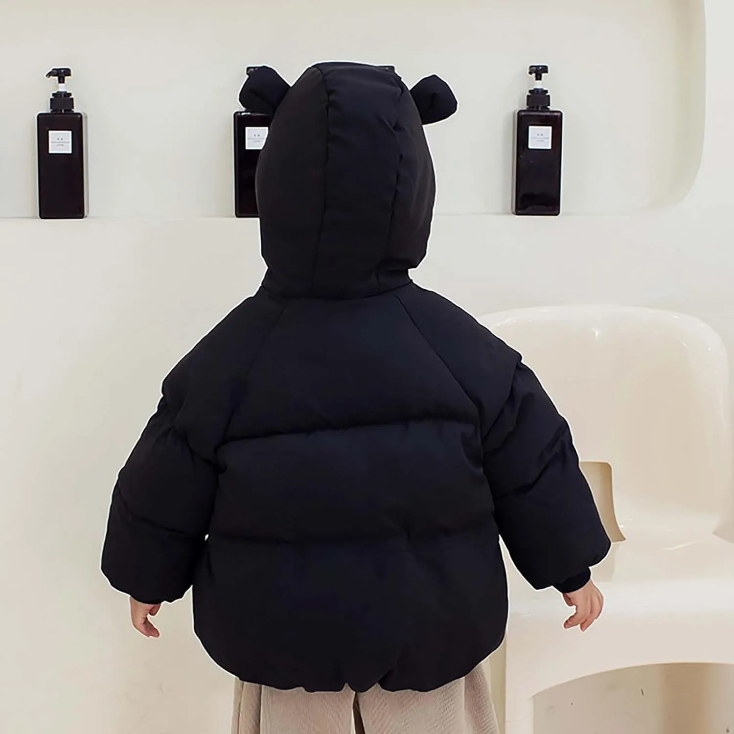 Kids Toddler Baby Girls Boys Winter Warm Thick Solid Cotton Long Sleeve Padded Jacket Coat Clothes Kid's Wear