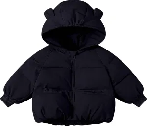 Kids Toddler Baby Girls Boys Winter Warm Thick Solid Cotton Long Sleeve Padded Jacket Coat Clothes Kid's Wear